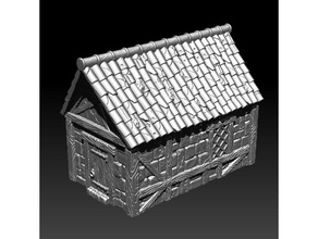 small medieval house v2 kickstarter teaser model 3dlayeredscenery buildings & structures building cottage dungeons dragons household miniature 28mm scenery scatter terrain wargame wargaming 3d print model - Mito3D