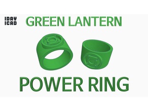 1jour 1cad green lantern pouvoir de l'anneau les anneaux 1day1cad vert le héros la lanterne puissance 3d print model - Mito3D