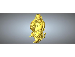 golden body animal head zodiac pendant 3 tiger jewelry 3d print model - Mito3D