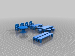 tavern masa Sandalyeler 3d baskı 3d print model - Mito3D