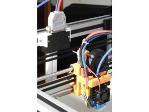 hypercube evolution hotend wiring parts 3d printer 3030 extrusion evo mount 3d print model - Mito3D