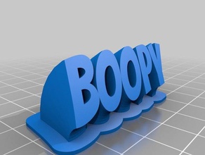boopy nameplate electric blue gray office customized 3d print model - Mito3D