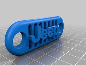 jeep keychain 3d printing car logo jk tj willys wrangler offroader 3d print model - Mito3D