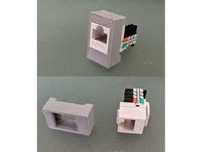 ez-hd style modular port housing diy faceplate rj45 3d print model - Mito3D
