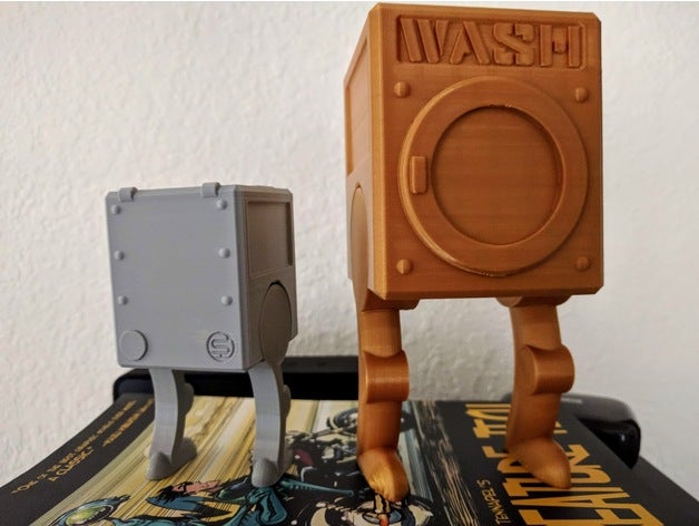 washbot model robotlar cihaz sevimli robot oyuncak yıkama çamaşır makinesi 3D print model - Mito3D