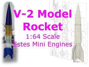 v-2 foguete modelo 1 64 escala estes mini motor hobby liga 910 foguetes de 3d print model - Mito3D