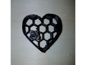la miel de abeja corazón las esculturas melífera nido 3d print model - Mito3D