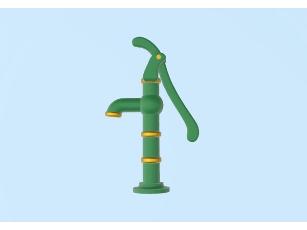 old water pump movable handle playsets calico critter flower pot prop playmobil scale model sylvanian families 3D print model - Mito3D