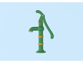 eski bir su pompası hareketli kolu mizahı calico yaratık çiçek saksısı saksı prop playmobil pompa ölçekli model sylvanian aileler 3d print model - Mito3D