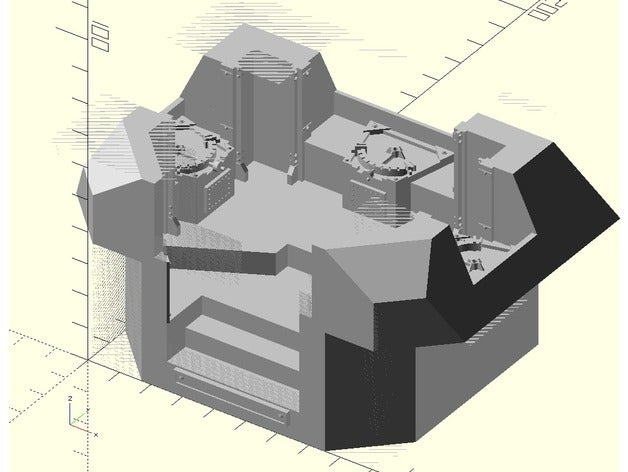 interstellar imperial army trench bunker models openscad 3D print model - Mito3D