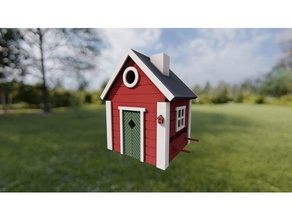 escandinavos birdhouse exterior e jardim pássaro casa de passarinho a 3d print model - Mito3D