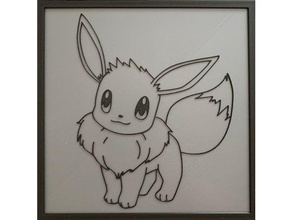 eevee pokemon plate 2d art 3d print model - Mito3D