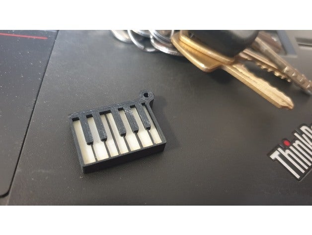 piano-Schlüsselring Kunst Tastatur keychain keyring Schlüssel Oktav Klavier 3D print model - Mito3D