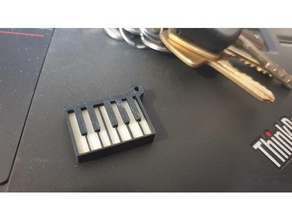 Anahtarlık piyano sanat klavye anahtarları octave 3d print model - Mito3D