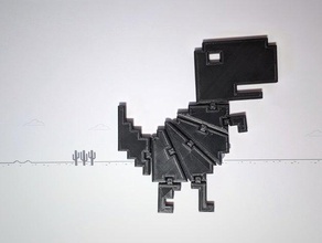 flexi chrome t-rex brinquedos & games articulada o google dino dinossauro flexível off-line trex tiranossauro rex 3d print model - Mito3D
