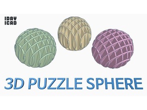 1jour 1cad de puzzle en 3d la sphère puzzles 1day1cad Puzzle l'assemblée balle conseil d'administration plaque jouet 3d print model - Mito3D