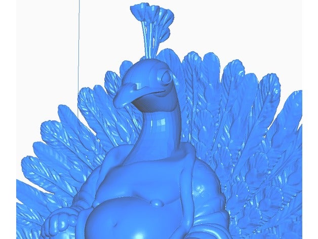 peacock peafowl buddha w tail animal collection sculptures animals bird remix statue 3D print model - Mito3D