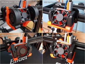hero me remix 2 robust assembly & extended wire management 3d printer parts 40mm fan 50 50mm cooling cr10s creality cr-10 ender 3 pro 5 duct mount 3d print model - Mito3D