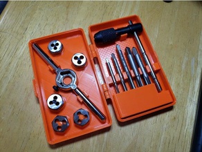 case metric tap & die set irwin hanson 12 pc remix hand tools tool holder 3d print model - Mito3D