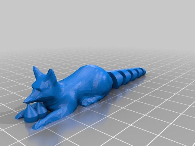 flexi-tailed fox animals animal flexible 3D print model - Mito3D