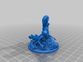 celacanto sirena sea hag - dnd dungeons & dragons mini giochi mermaid in miniatura da tavolo 3d print model - Mito3D