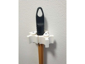 odd broom hanger household wall 3d print model - Mito3D