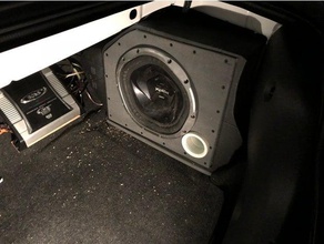 2011-2014 mustang convertible & coupe 10in sub box finished model automotive subwoofer enclosure 3d print model - Mito3D