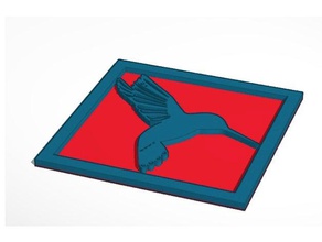hummingbird çerçeve 2d sanat kuşlar 3d print model - Mito3D