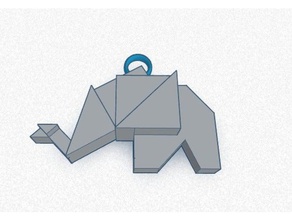 elephant origami-Charme Mode Elefanten Schmuck origami 3d print model - Mito3D