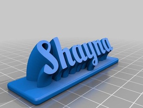 shayna plaque de nom bureau personnalisé 3d print model - Mito3D