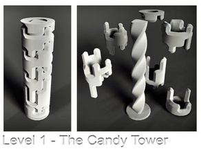 puzzle - candy tower level 1 interactive art 3d easy fun fuzzy melox 3d print model - Mito3D