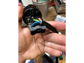 powerplug tension relief - schuko replacement parts plug powercord repair stress wallplug 3d print model - Mito3D