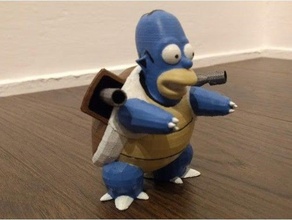 homertoise creatures blastoise creature homer simpson pokemon figures go toy simpsons 3d print model - Mito3D