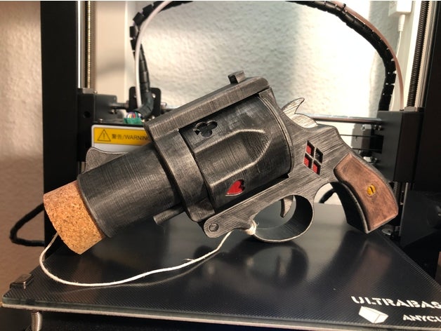 harley quinn pop pistola de munición props batman el corcho arma fuego joker korg neorame la 3D print model - Mito3D