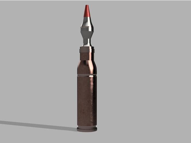 25mm m919 armor-piercing rodada adereços armadura bala cartucho piercing 3D print model - Mito3D