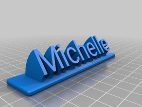 michelle süpürme adı plaka remix özelleştirilmiş ofis 3d print model - Mito3D