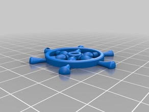 ship wheel pendant necklace 3d printing 3d print model - Mito3D