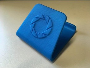 aperture science logo - phone stand office portal 3d print model - Mito3D