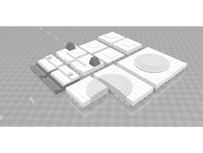 fácil calles de todo el polvo deco azulejo conjunto las estructuras edificios 3d print model - Mito3D