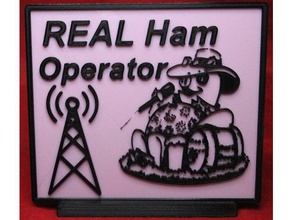 real ham operator desk plaque hobby 3d print model - Mito3D