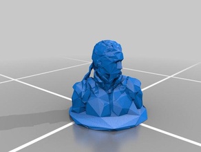 low poly solid snake sculptures hideo kojima metal gear msg serpent 3d print model - Mito3D