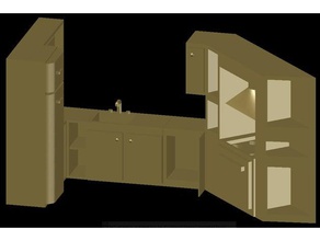 Dioramen-Elemente-Küche-Möbel Dekor 3d-Modell 3d-Modellierung arredi casa cucina diorama Möbel h0-Maßstab Haus Küche lanna der Miniatur mobili n-Skala palstico plastici sergio 3d print model - Mito3D