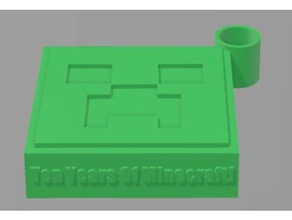 minecraft dez anos de aniversário comemorativo chaveiro chaveiros minecraftanniversary 3d print model - Mito3D