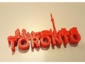 toronto skyline sign magnet 3d printing canada city cn tower hall lake letters model nathan phillip ontario paper paperweight six sky scraper square stand tdot weight 3d print model - Mito3D
