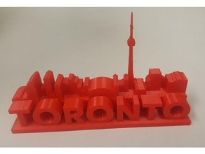 toronto skyline sign letters magnet paperweight 3d printing canada canadian city hall nathan phillips ontario paper six square tdot thesix weight 3d print model - Mito3D