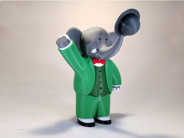 babar elephant animals king 3D print model - Mito3D