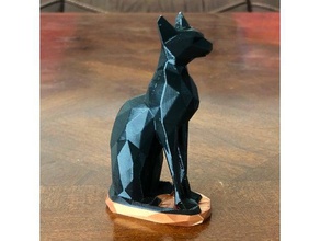 low polygon egyptian cat - fixed orientation animals 3d print model - Mito3D