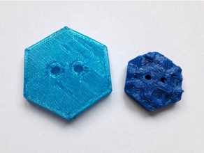 Taste Sechskant - knopf sechseck Zubehör hexagon n hen Nähen 3d print model - Mito3D