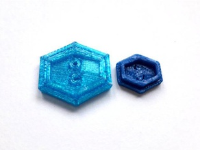 Taste hexagon 2 - knopf sechseck Zubehör n hen Nähen 3d print model - Mito3D