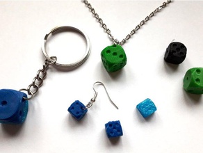 earring dice - w rfelohrring earrings kettenanh nger keychain neclace ohrring schl sselanh rfel 3d print model - Mito3D